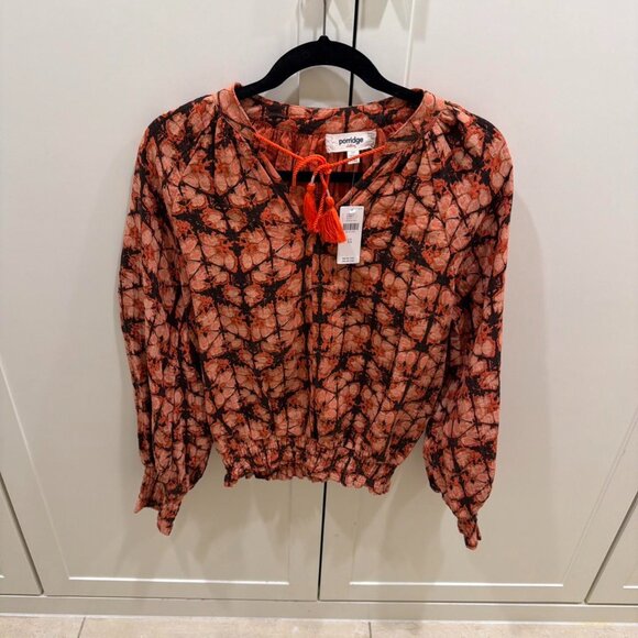 anthropologie Tops - Anthropologie Porridge Clothing Orange Tie Dye